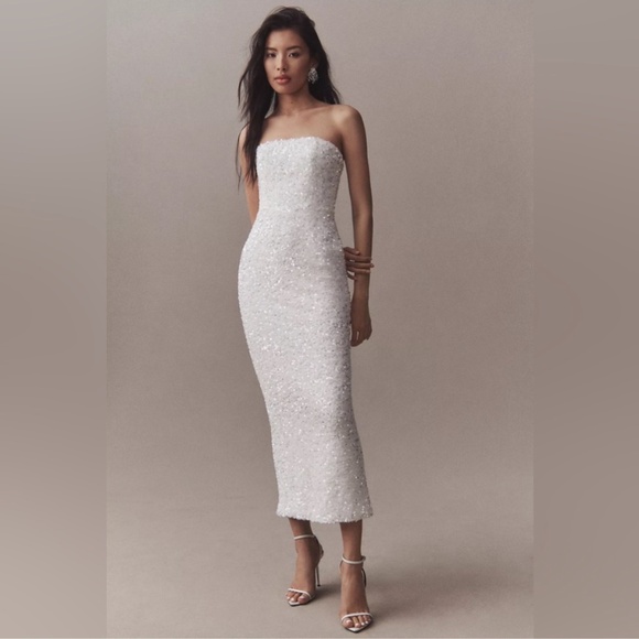 HELSI Leslie Strapless Dress White Bridal - Picture 3 of 8